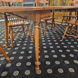 Tell City Dropleaf Table w/4 Leaves & 6 Chairs