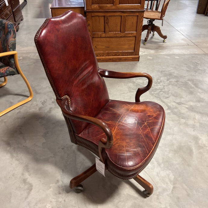 Vintage Executive Burgundy Leather Chair