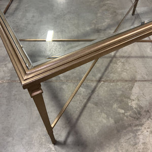 Gold Metal Glass Top Coffee Table