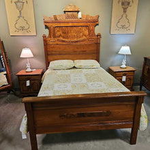 Load image into Gallery viewer, Antique Full Size Bed W/Decorative Hat