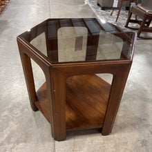 Load image into Gallery viewer, MCM Hexagon Glass Top Side Table