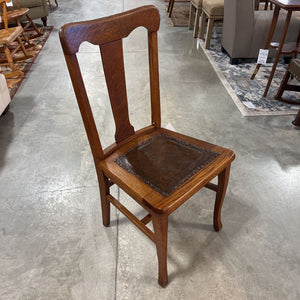 Antique Leather Seat Chair