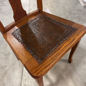 Antique Leather Seat Chair