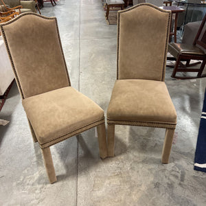 Tan Suede Studded Accent Chair