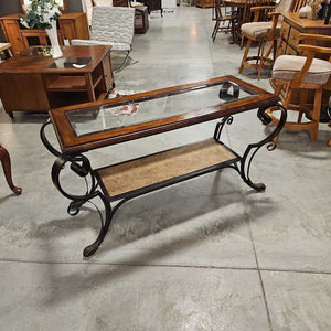 Sofa Table Iron Frame w/Glass Insert