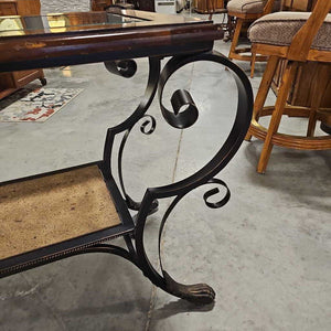 Sofa Table Iron Frame w/Glass Insert