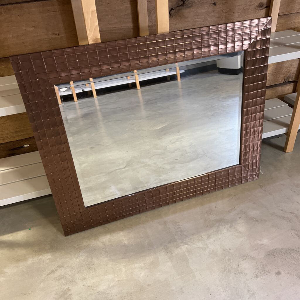 Copper Framed Beveled Mirror