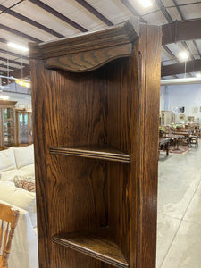 Solid Oak Corner 5 Shelf Bookcase