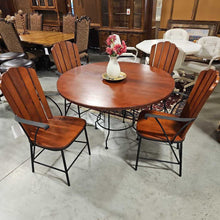 Load image into Gallery viewer, Round Dining Table w/4 Slatted Chairs