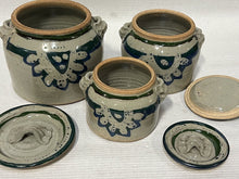 Load image into Gallery viewer, 3 Piece Pottery Cannister Set