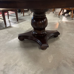 Dark Wood Round Pedestal Table