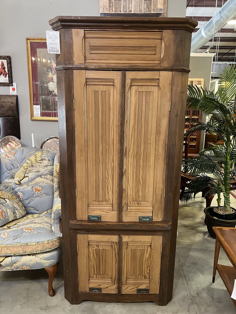 2 Tone Corner Cabinet 4 Door