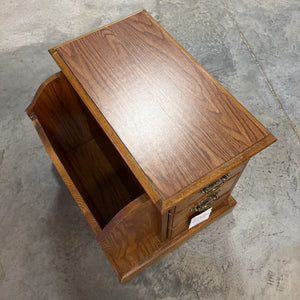 Broyhill Oak 3 Drawer End Table w/Magazine Rack