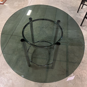 Smoked Oval Glass Top Table w/Chrome Base