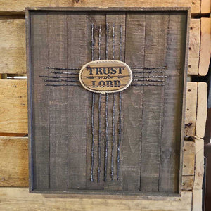 "Trust in Lord" Barb Wire Plaque