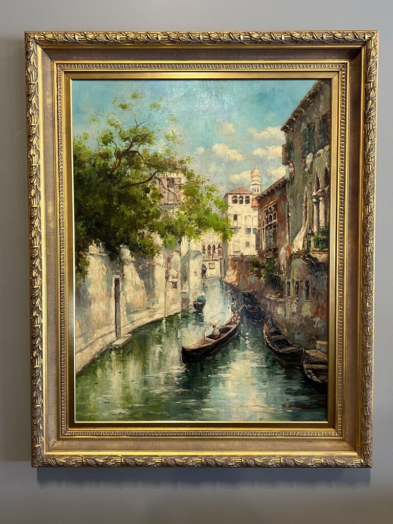 Lewiston Venice Canal Ornate Framed Canvas