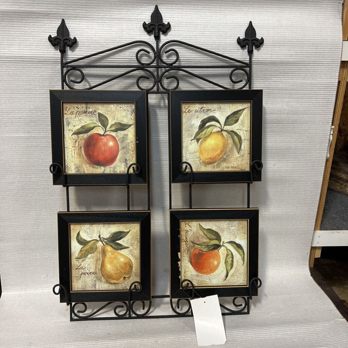 4 Picture Metal Frame Fruits