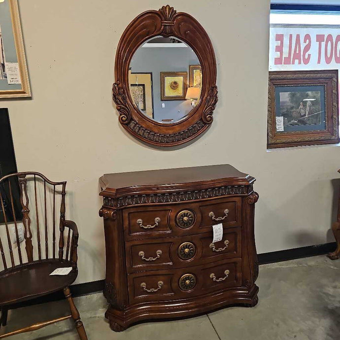 Cherry Opulent Bombe Chest w/Mirror