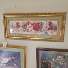 Load image into Gallery viewer, Gold Framed Print Pink/Red Flowers