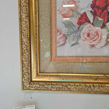 Load image into Gallery viewer, Gold Framed Print Pink/Red Flowers