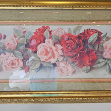 Load image into Gallery viewer, Gold Framed Print Pink/Red Flowers