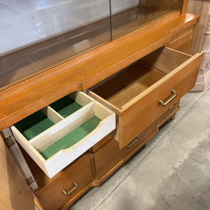 MCM Blonde Hutch w/Glass Sliders