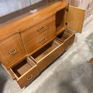 MCM Blonde Hutch w/Glass Sliders