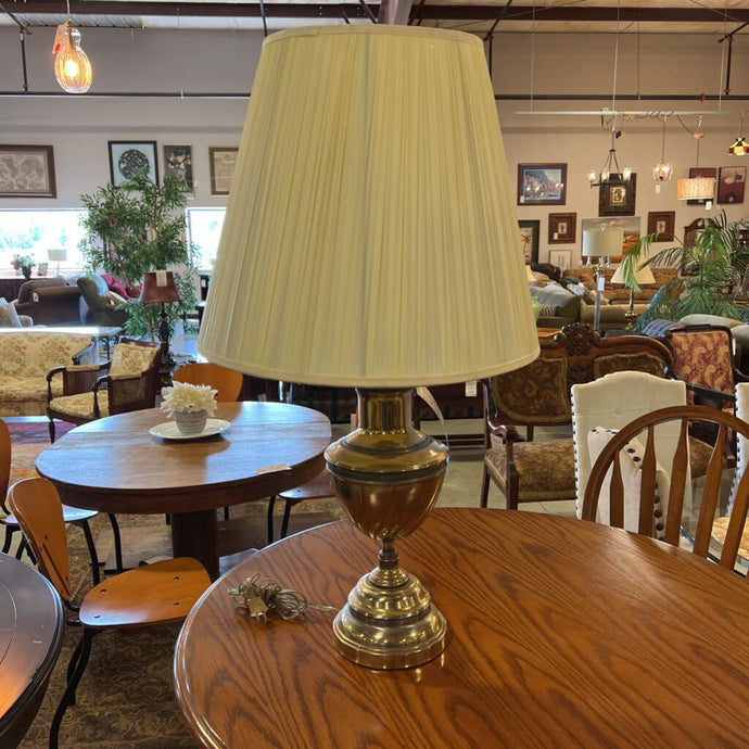 Brass Table lamp w/Cream Shade