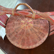 Load image into Gallery viewer, Red Wicker Basket w/Lid