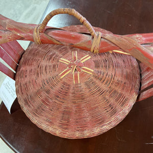 Red Wicker Basket w/Lid