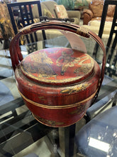 Load image into Gallery viewer, Red Decorated Chinese Basket w/Lid