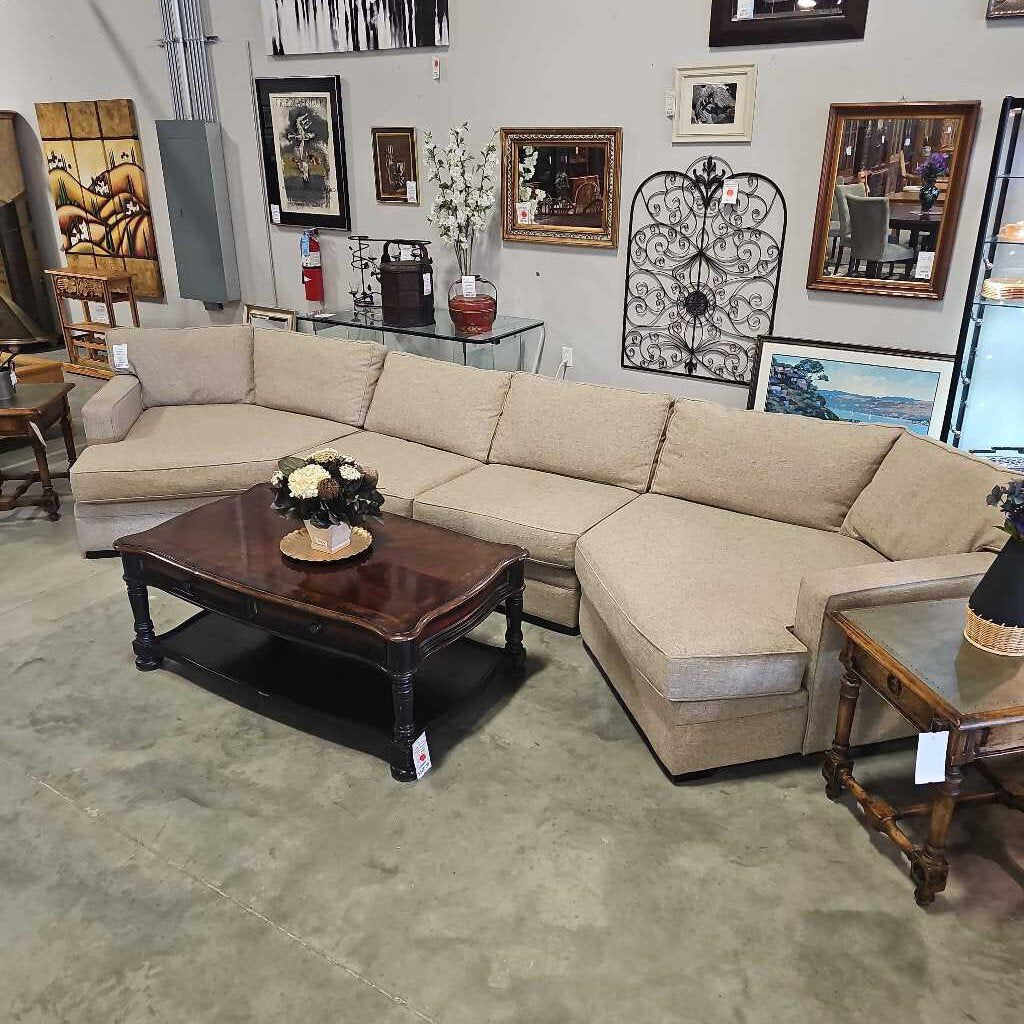 3 Piece Stationary Sectional Oatmeal