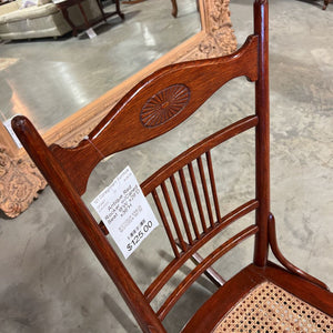 Antique Red Rocker w/Caned Seat