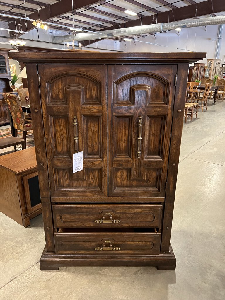 Dark Wood Wardrobe Chest 2 Door/2 Drawer