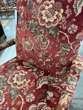 Load image into Gallery viewer, Red Floral Armchair w/Ottoman