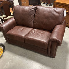 Load image into Gallery viewer, Brown Faux Leather Love Seat