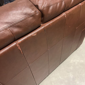 Brown Faux Leather Love Seat