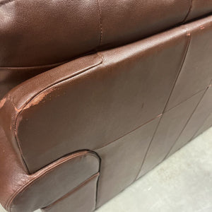 Brown Faux Leather Love Seat