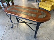 Load image into Gallery viewer, Sofa Table Oval w/Slate Inlay Perimeter