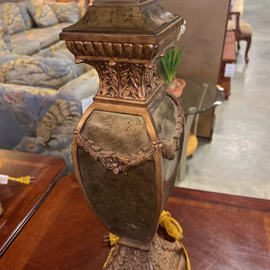 Ornate Table Lamp w/ Golden Shade