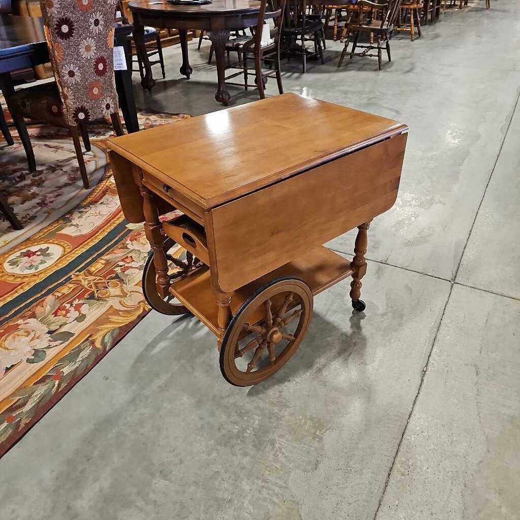 Drop Leaf Tea Cart w/Drawer & Tray