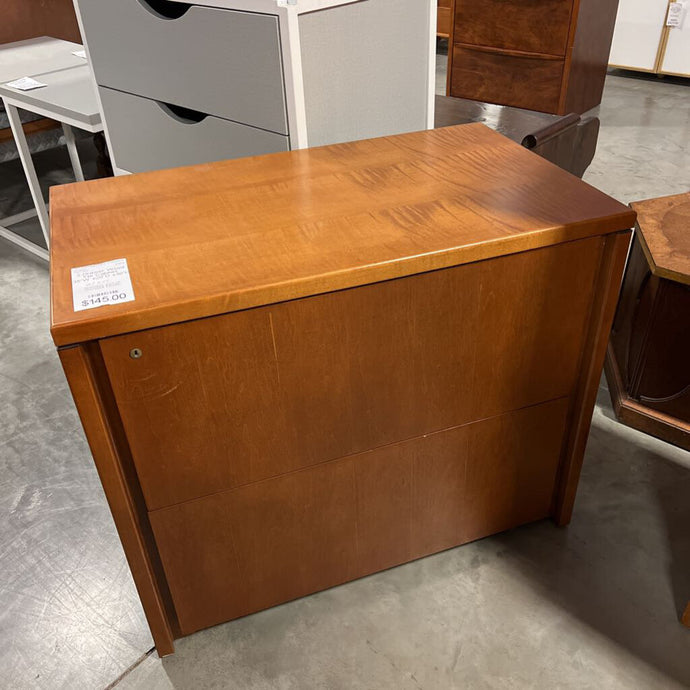 2 Drawer Wood File Cabinet w/Key