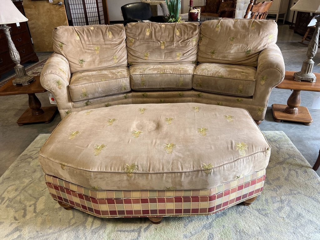 Pineapple Sofa w/ Matching Ottoman