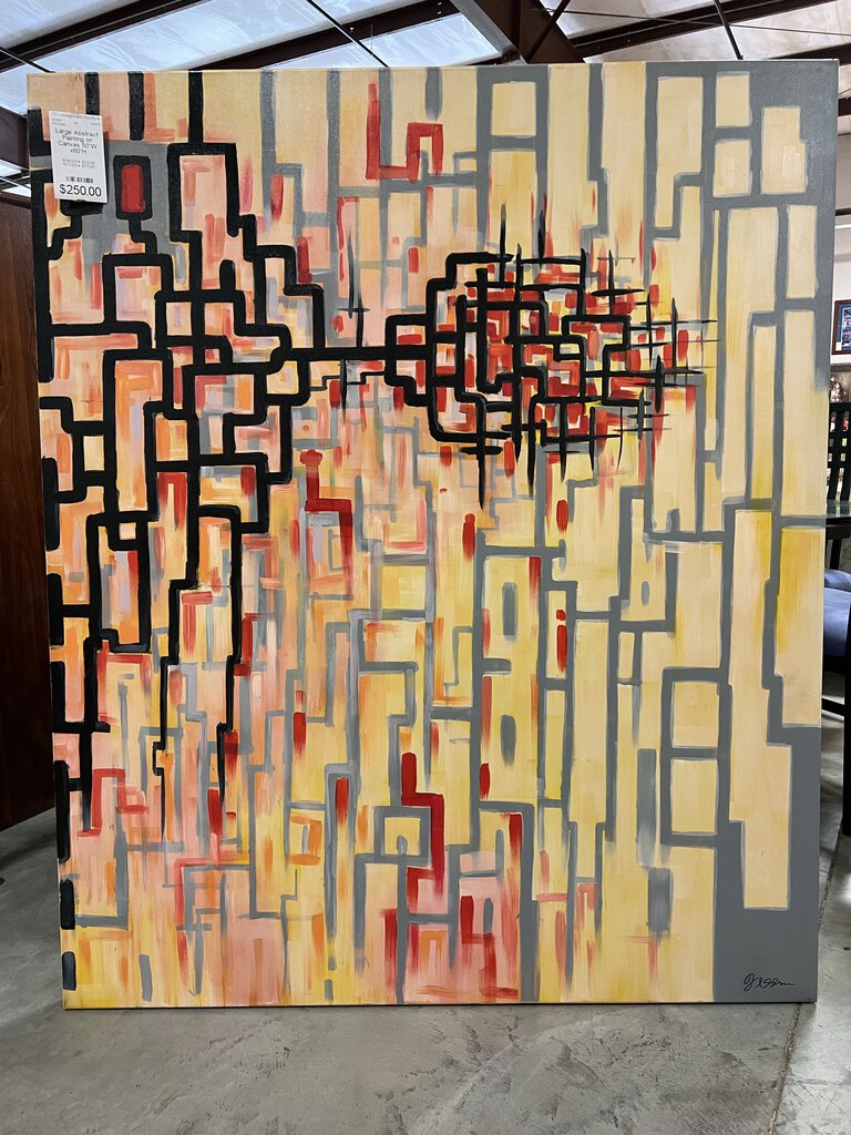 Large Abstract Painting on Canvas