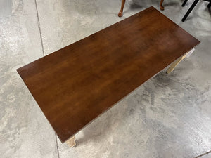 Coffee Table w/Wood Top Cream Frame