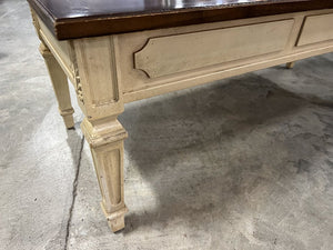 Coffee Table w/Wood Top Cream Frame