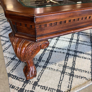 Coffee Table w/Gold Trim & Glass Inlay