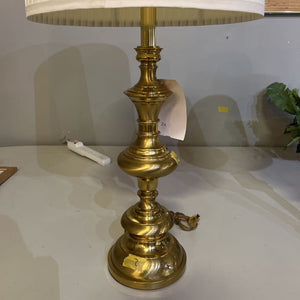 Brass Table Lamp w/White Shade