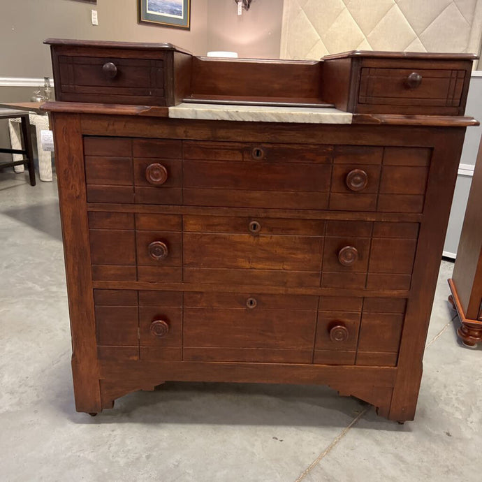 Antique 5 Drawer Chest w/Marble Insert