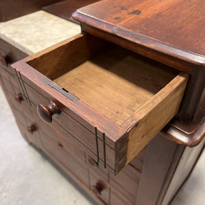 Antique 5 Drawer Chest w/Marble Insert